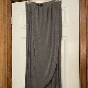 Grey MIDI Skirt with Split